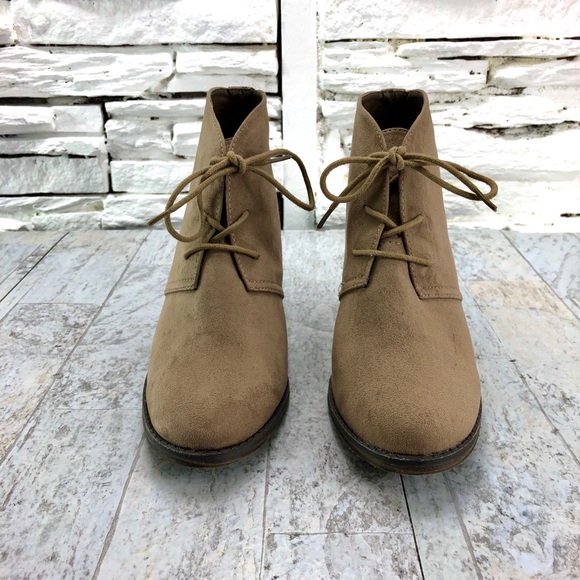 Mia Shawna Suede Lace Up Stacked Heel Boot - Picture 2 of 8